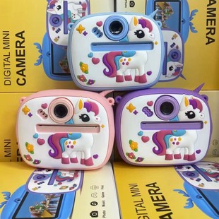 New Cross-border Children's Camera HD Front and Rear Double Photography Polaroid Camera Cartoon Polaroid Print Camera