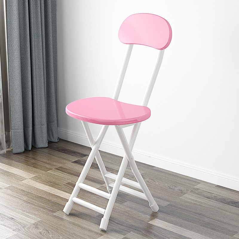 두껍고 강화된 등받이 의자 핑크 높이 45cm