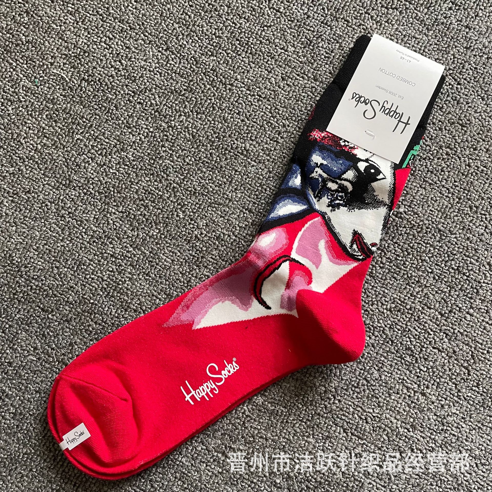 Happy socks新品高品质ハイレザー男性ソックススウェーデンコットンソックスファッションソックスカップルinsロング美脚ソックス