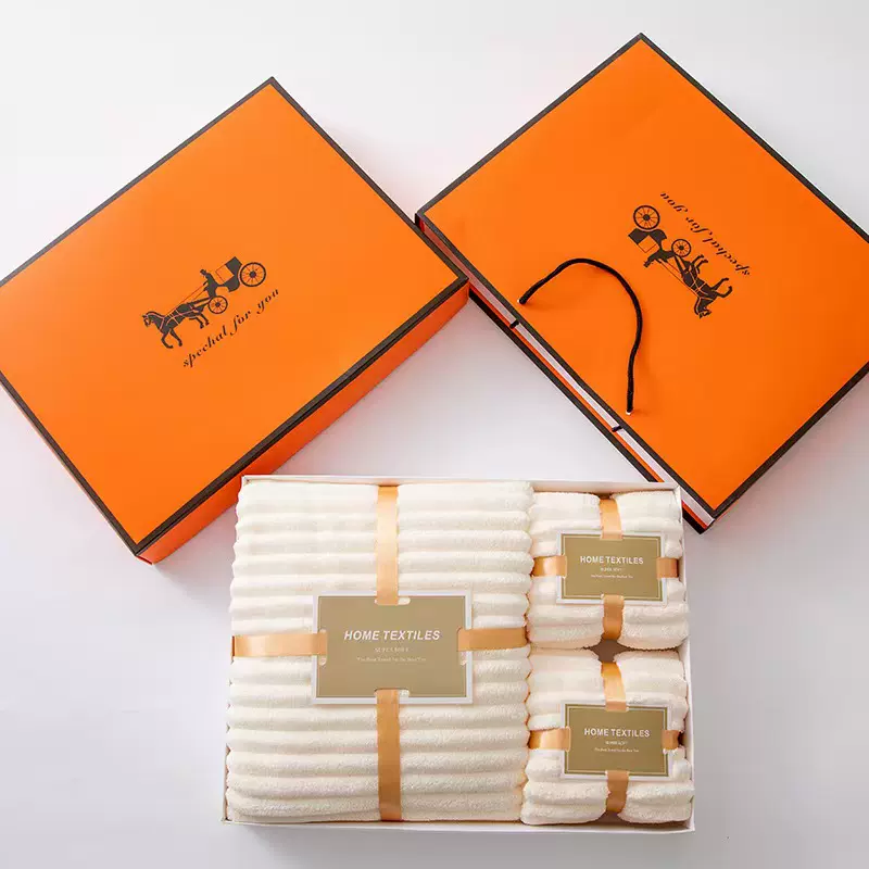 ✅珊瑚绒浴巾三件套礼盒装婚庆团购商务公司回礼礼品毛巾伴手礼套