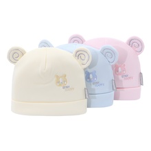 婴儿棉帽纯棉加厚保暖新生儿胎帽0-6个月秋冬季宝宝帽子卡通图案