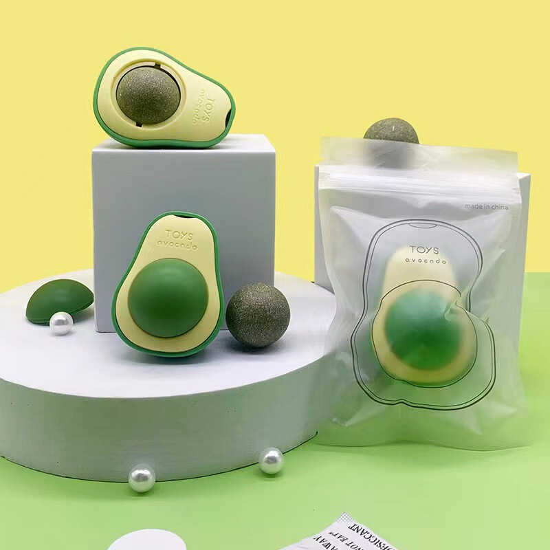 Wholesale Snacks Avocado Licking Treats Catnip Balls Cat Interactive Toys Teeth Cleaning Self-Entertainment Cat Play