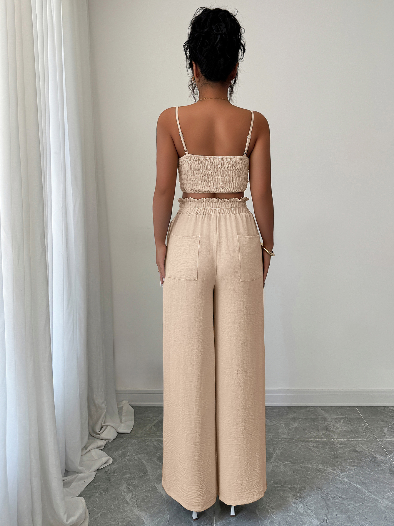 364g Weight Sleeveless Sleeve Length Polyester Fabric Type Pant Co-ord Set Sets Type 2 Pieces Set Quantity Casual, Daily Occasion Strap Neckline Slim, Loose Fit Type Solid Color Pattern Summer Season Women's Gender Casual, Sexy Style Casual Daily Women's Casual Sexy Solid Color Polyester Pant Co-ord Set Pants Sets 2