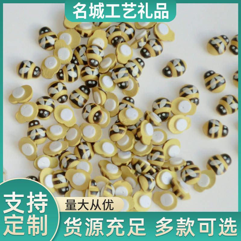 Factory production cartoon diy wooden beetle ladybug bee wooden beetle garden flower fleshy accessories