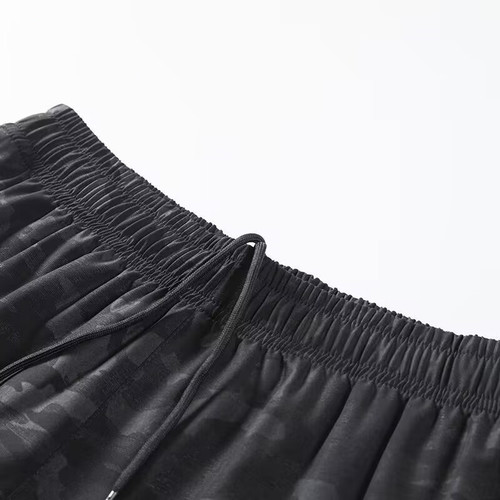 Summer ice silk shorts, men's camouflage beach pants, loose casual sports quarter pants, breathable quick-drying shorts