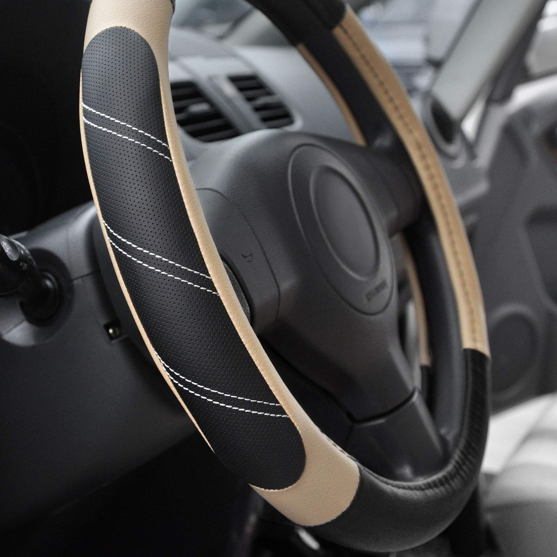 Car steering wheel cover leather elastic handle cover without inner ring Four Seasons universal car accessories car handle cover