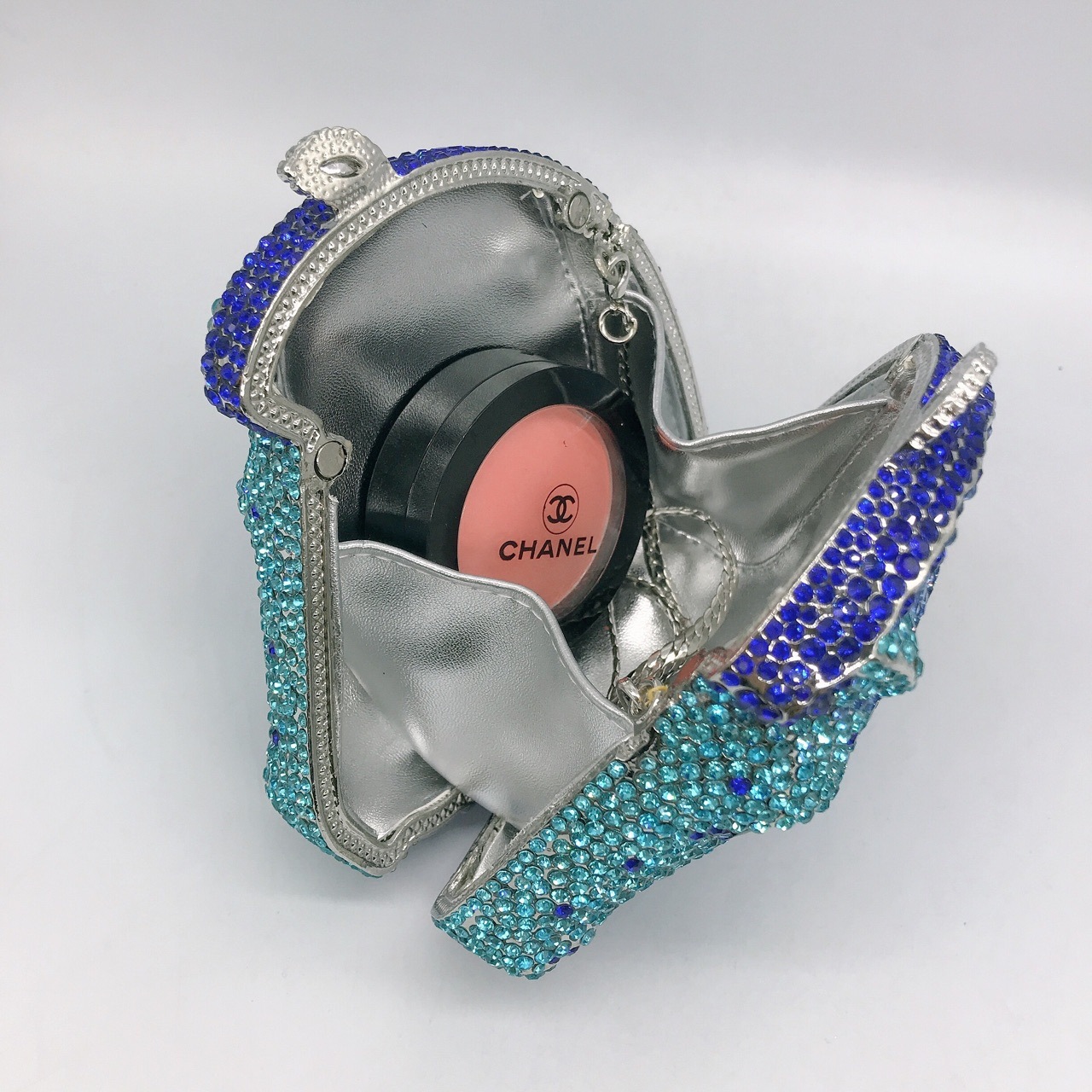 Fuente transfronteriza cabeza de caballo bolsas de cena de diamantes bolsas de joyas bolsas de banquete animales llenos de diamantes bolsas tridimensionales bolsas de mano europeas y americanas