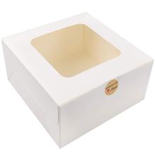 厂家外贸现货西点盒 亚马逊跨境蛋糕甜品包装开窗白卡纸牛皮纸盒