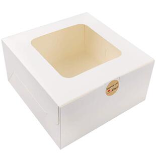 Manufacturer Foreign Trade Pastry Box Amazon Cross-Border Cake Dessert Packaging Window White Cardboard Kraft Paper Box Baking Box