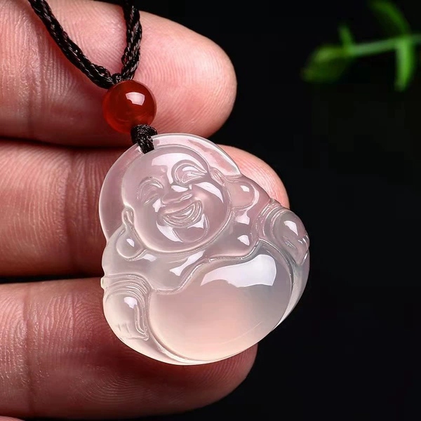 White Ice Chalcedony Buddha