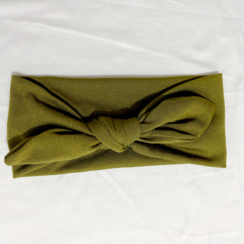 Estilo europeo y americano lindo suave lindo conejo oído diadema color sólido tela anudada banda de Pelo elástico algodón maquillaje cara lavado banda de pelo para las mujeres