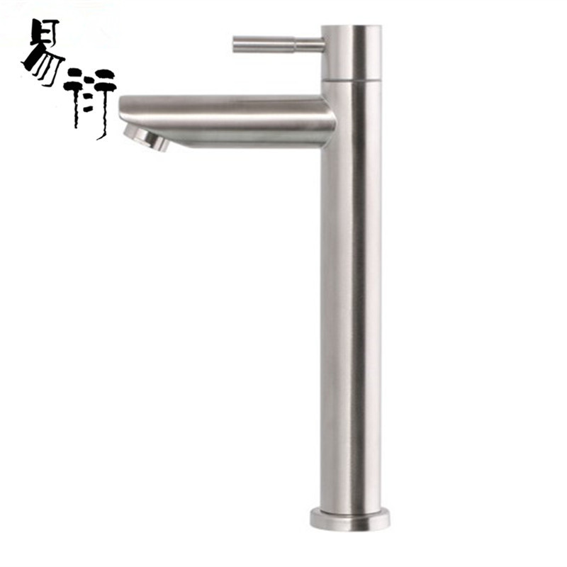 Grifo de lavabo de acero inoxidable cepillado grifo de un solo agujero fregadero de lavandería lavabo grifo al por mayor