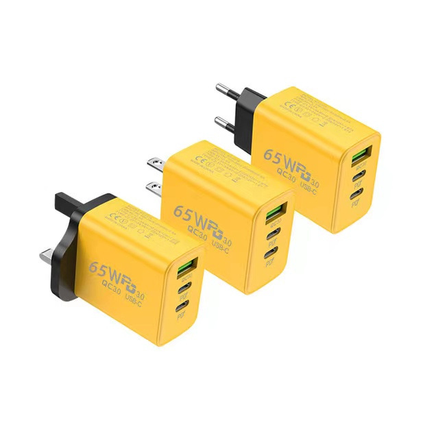 Cargador de carga rápida de 65W 2PD + 4USB Cargador multipuerto para Huawei Apple Carga rápida estándar europeo estándar británico estándar estadounidense
