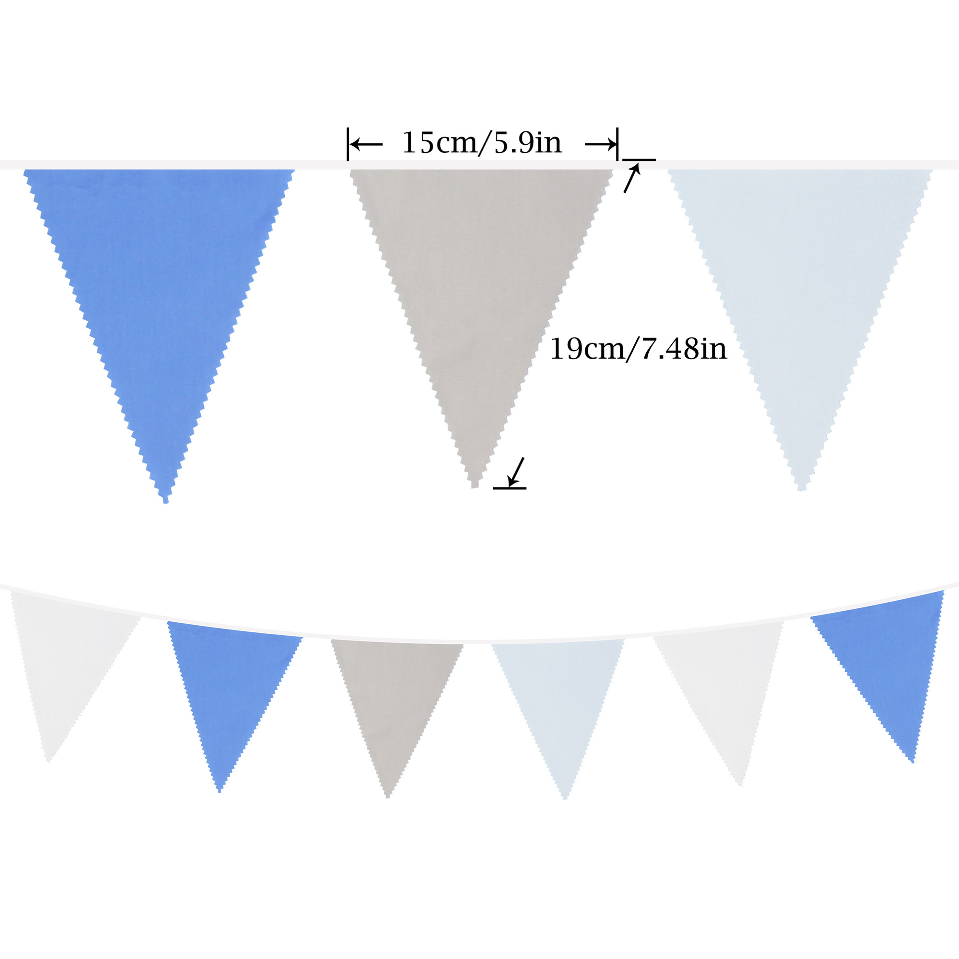 12 meters 42 pieces of colorful floral wave single layer cotton triangular flag birthday flag photo background Western wedding flag_voghion.com