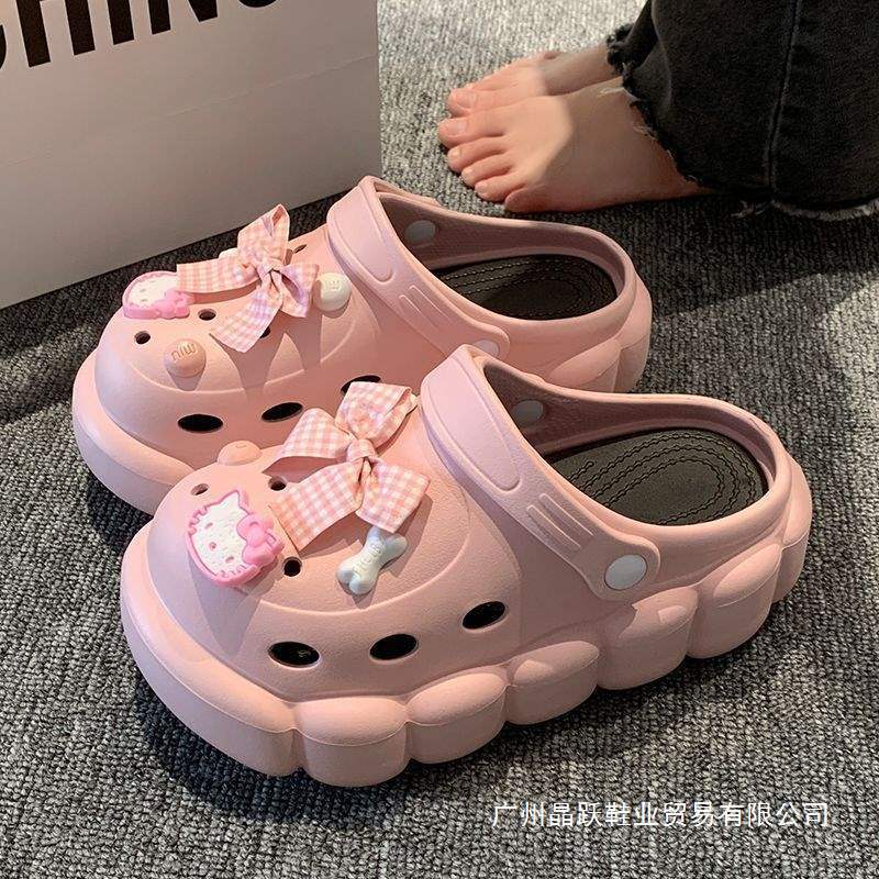 Cute Croc Shoes Eva Women's Summer Outerwear 2025 New Beach Shoes Sandals Baotou Half Sandals Women's