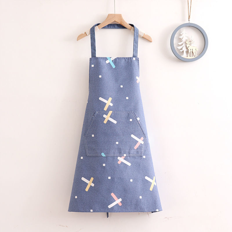 코튼 캔버스 조정 가능한 목-기하학적 블루