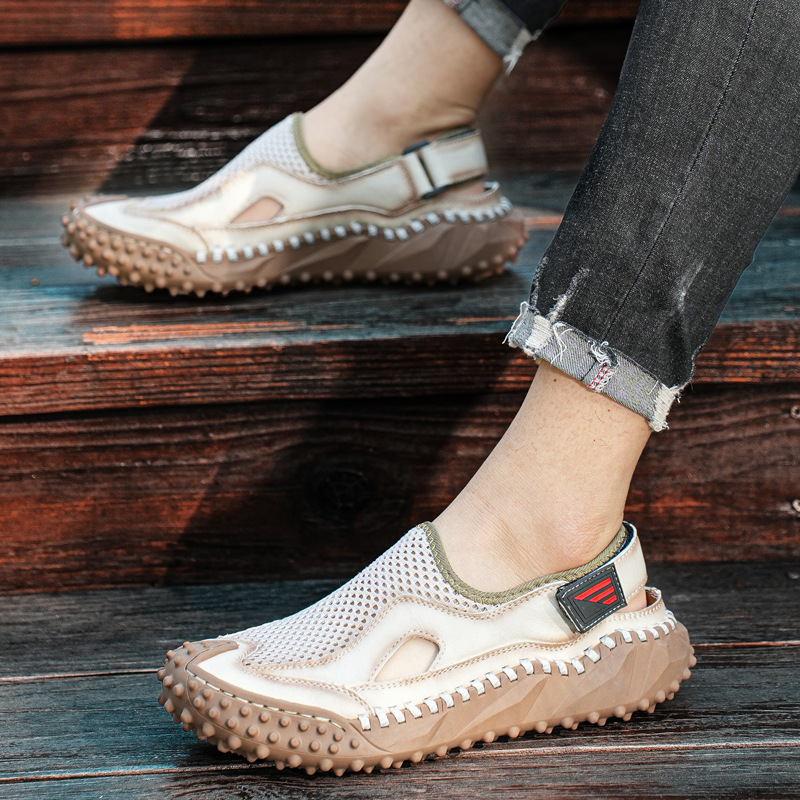 2024 Summer mesh men's shoes daily casual single-layer shoes breathable versatile platform sandals men's plus size cross-border slip-on shoes