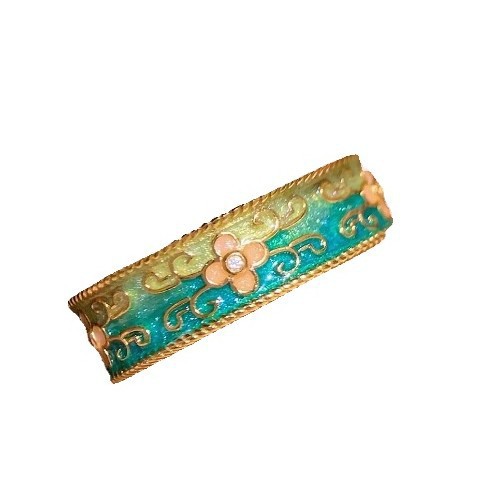 French Vintage Enamel Carved Open Ring For Women Palace Style_voghion.com
