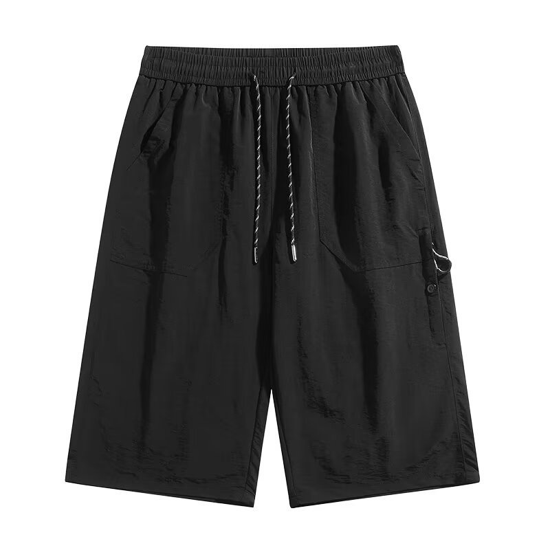 Shirt Less Clothing Summer Capri Pants Straight Tooling Solid Color American Multi-Pocket Foreign Trade Ice Silk Cool Casual Pants