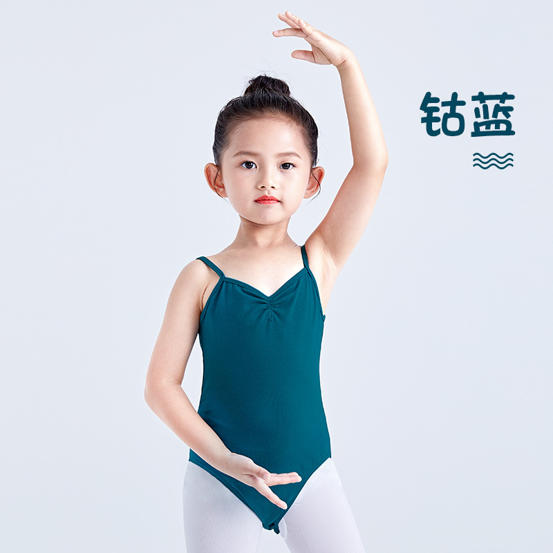 Ballet danza verano niños ropa de rendimiento Sling niñas mono malla costura cuerpo práctica ropa