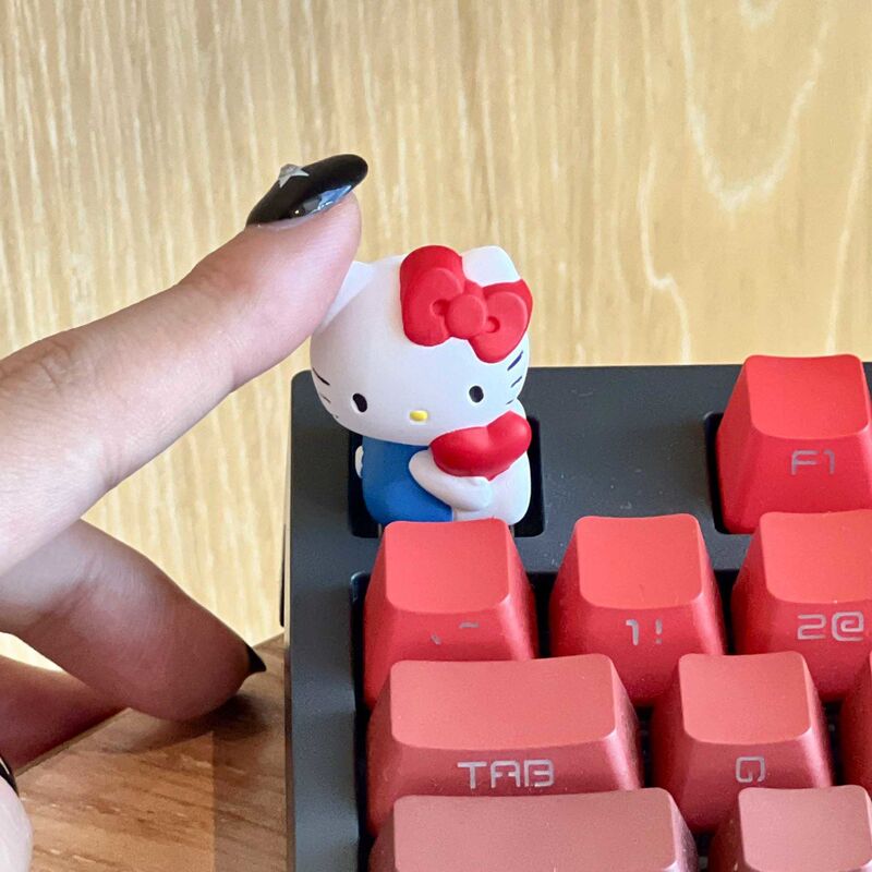 Hellokitty爱心猫高品质加厚机械键盘帽可爱卡通立体键盘帽客制化|undefined