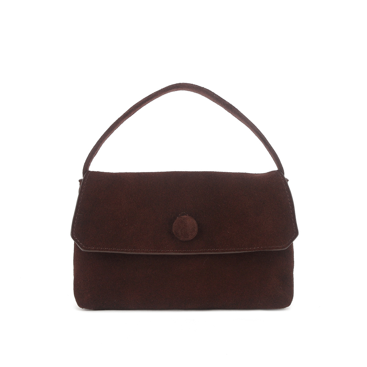 Minimalist Cashmere Suede Button Sally Bag - Simple Fashionable Small Square Handbag For Women - Thumbnail 6