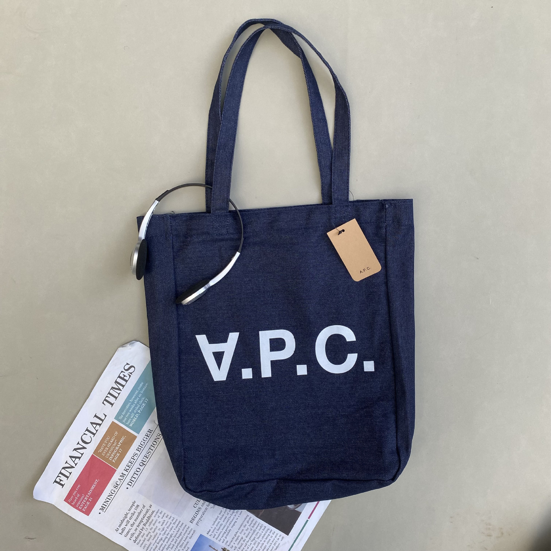 Single Shoulder Canvas Bag Simple Tote Bag Student Class Commute Artistic Denim Canvas Bag_voghion.com