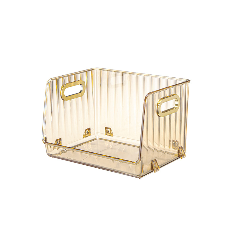 Luz de lujo de escritorio cosméticos caja de almacenamiento para mascotas tocador cuidado de la piel misceláneas mesa de té cesta de almacenamiento apilable