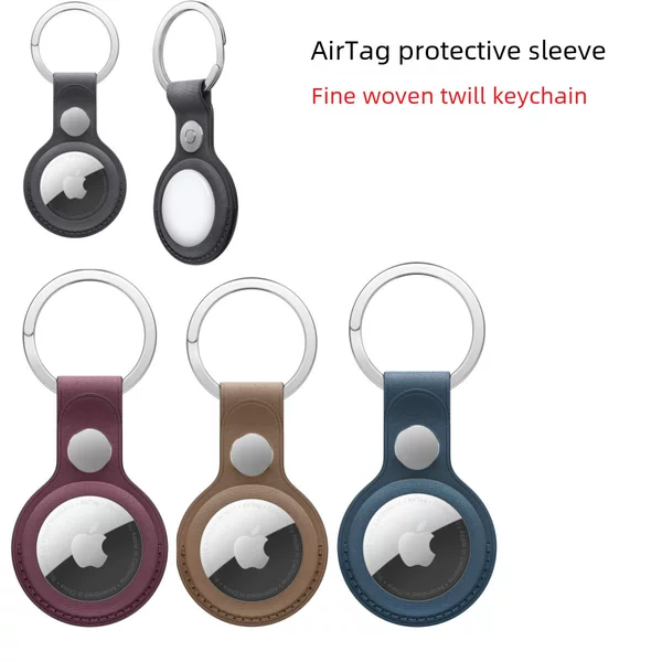 Suitable for Apple Airtag Protective Case Anti-Lost Positioning Tracker Keychain Airtags Protective Case Pu Leather Case