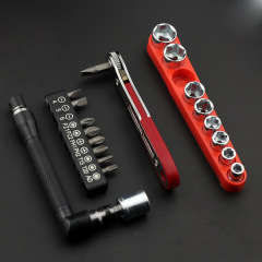 超薄型フラットヘッド双方向ラチェットドライバーセットエルボ直角ビットソケットツール狭窄マニュアル