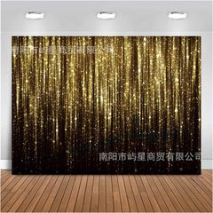 クロスボーダーブラックゴールドスパンコールタッセル誕生日写真背景布アマゾン誕生日プロムパーティーバナー装飾吊り布