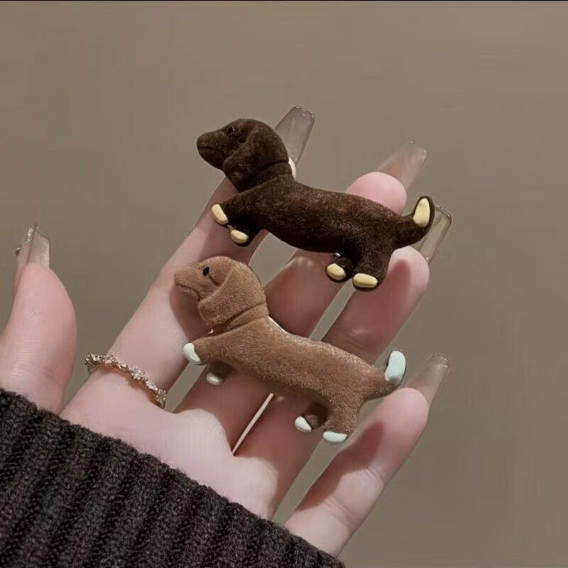 Furry Puppy Diary Dachshund Hair Clip Cute and Fun Forehead Side Bangs Clip Flocked Hairpin Hair Accessory Furry Puppy Diary Dachshund Hair Clip Cute and Fun Forehead Side Bangs Clip Flocked Hairpin Hair Accessory