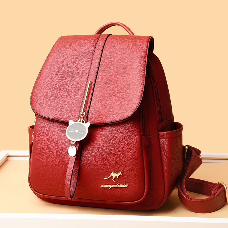 Mochila de cuero suave para mujer 2024 nuevo estilo coreano moda casual gran capacidad estudiante mochila viaje pequeña mochila Mujer