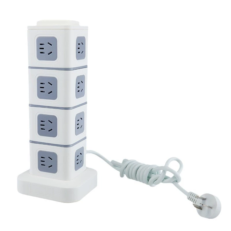 绿导 National standard multi -functional vertical socket office household smart USB row multi -layer porous desktop trailer board