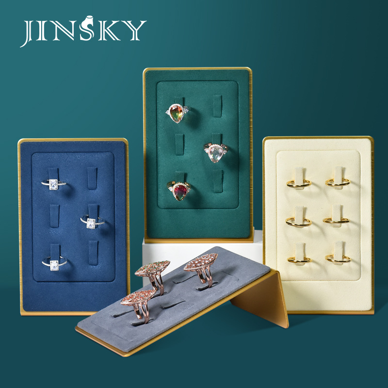 Jin Shi Jue Metal Display Props Ring Shelf Display Stand Creative Vertical Ring Jewelry Hanging Board Display Ornaments