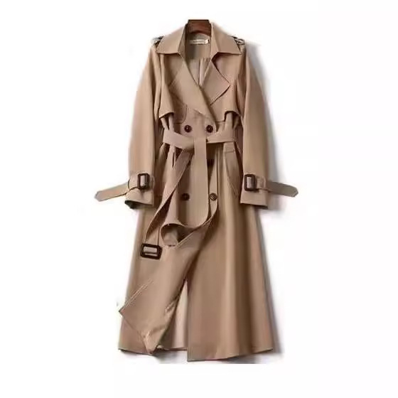 Women's Mid-Length Trench Coat 2026 Spring and Autumn New Korean Style Plus Size Petite Trendy British Style Over-The-Knee Coat Women's Mid-Length Trench Coat 2026 Spring and Autumn New Korean Style Plus Size Petite Trendy British Style Over-The-Knee Coat