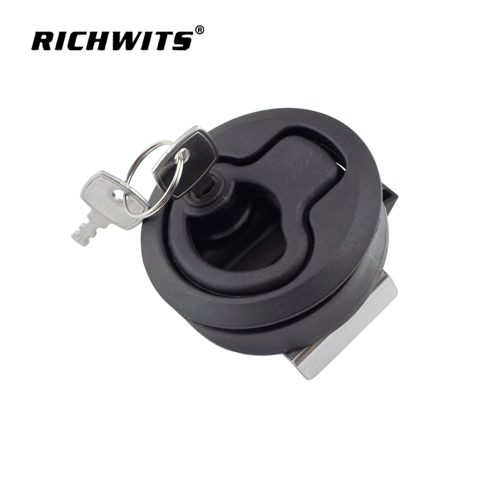 RICHWITS带钥匙塑料圆锁  埋入式ABS圆锁  游艇房车门锁船用拉手