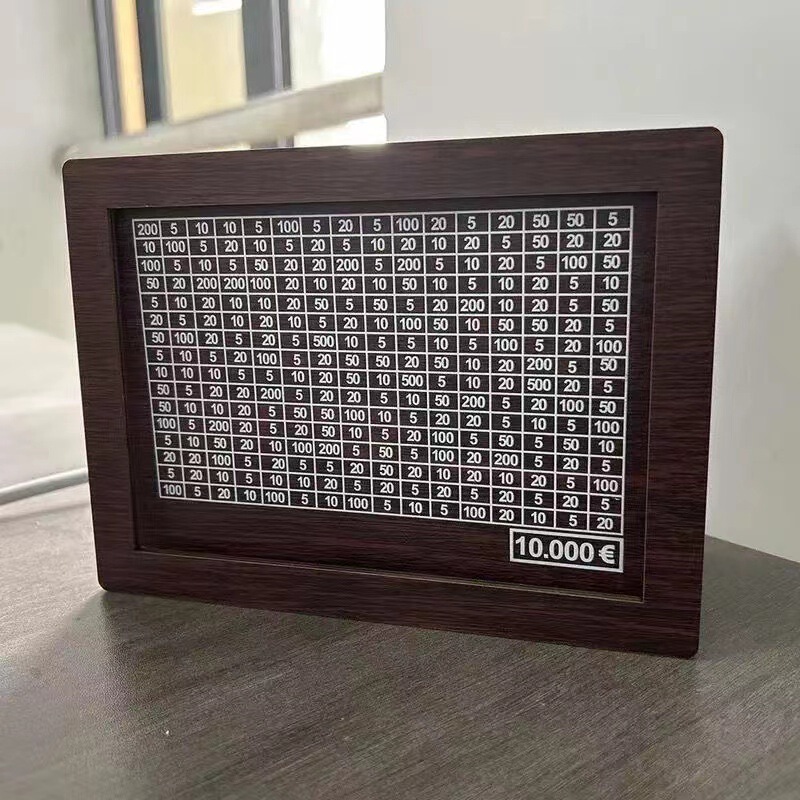 木製の数字の質感の貯金箱の家庭のリビングルームのデスクトップの置物の貯金計画貯金箱の小銭収納箱|undefined