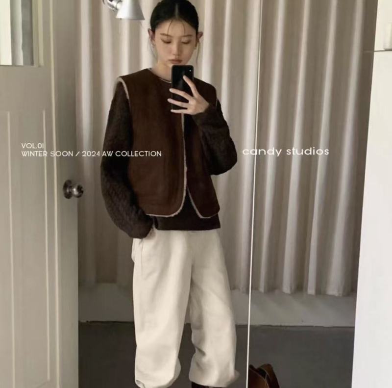 两面穿马甲女秋冬新款2025皮毛一体坎肩时尚外穿背心加厚保暖坎肩|undefined