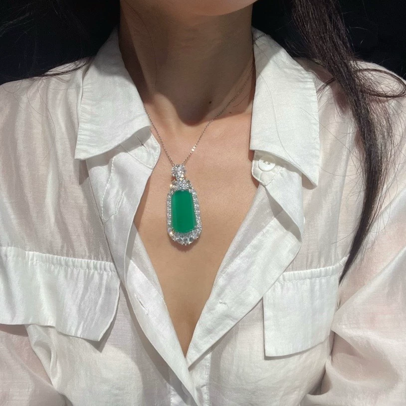 Органический подвесной jade, интернет-знаменитость, образец серебро 925, китайский стиль