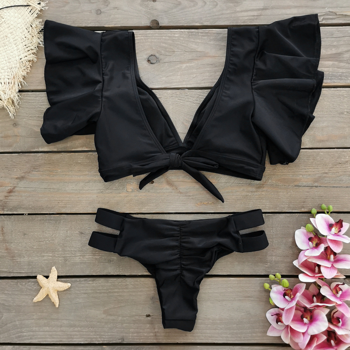 192g Weight Sexy Feel Of Sensation Briefs Panties Style Polyester Fabric Type 2 Pieces Set Quantity Swimming Pool, Beach Occasion Ditsy Floral Pattern Women's Gender Women's Ditsy Floral 2 Pieces Set Bikinis Swimwear 20