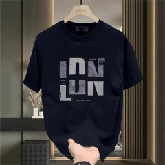夏厚手半袖Tシャツメンズ夏オーバーサイズアメリカンコットンプリントメンズゆったりハンサムTシャツトレンド