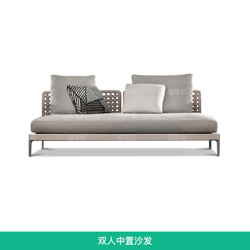 Conjunto de sofás de ratán para terraza, patio, jardín, solárium, silla de ratán para balcón, sofá de aleación de aluminio. image 16