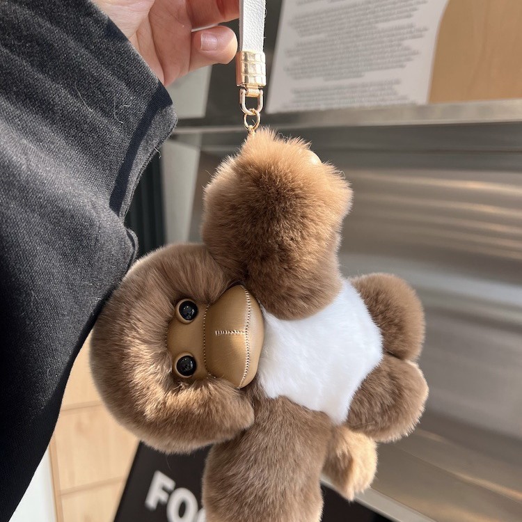 Red de celebridades lindo mono lindo colgante peluche muñeca orangután bolso colgante llavero muñeca de trapo