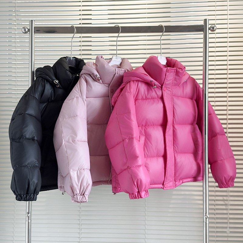女童冬季新款大耳朵可爱棉服2026年连帽保暖纯色拉链短款保暖外套