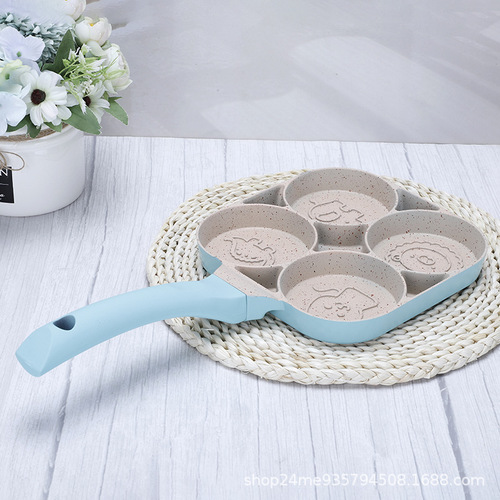 Medical stone with lid porous household non-stick pan breakfast pan frying pan burger pan wholesale mini pan cross-border