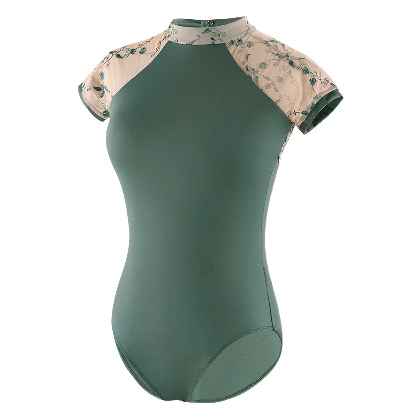 Ropa de baile ropa de práctica de ballet de mujer 2023 nueva ropa de cuerpo adulto cuello alto manga corta ropa de gimnasia examen de arte entrenamiento básico