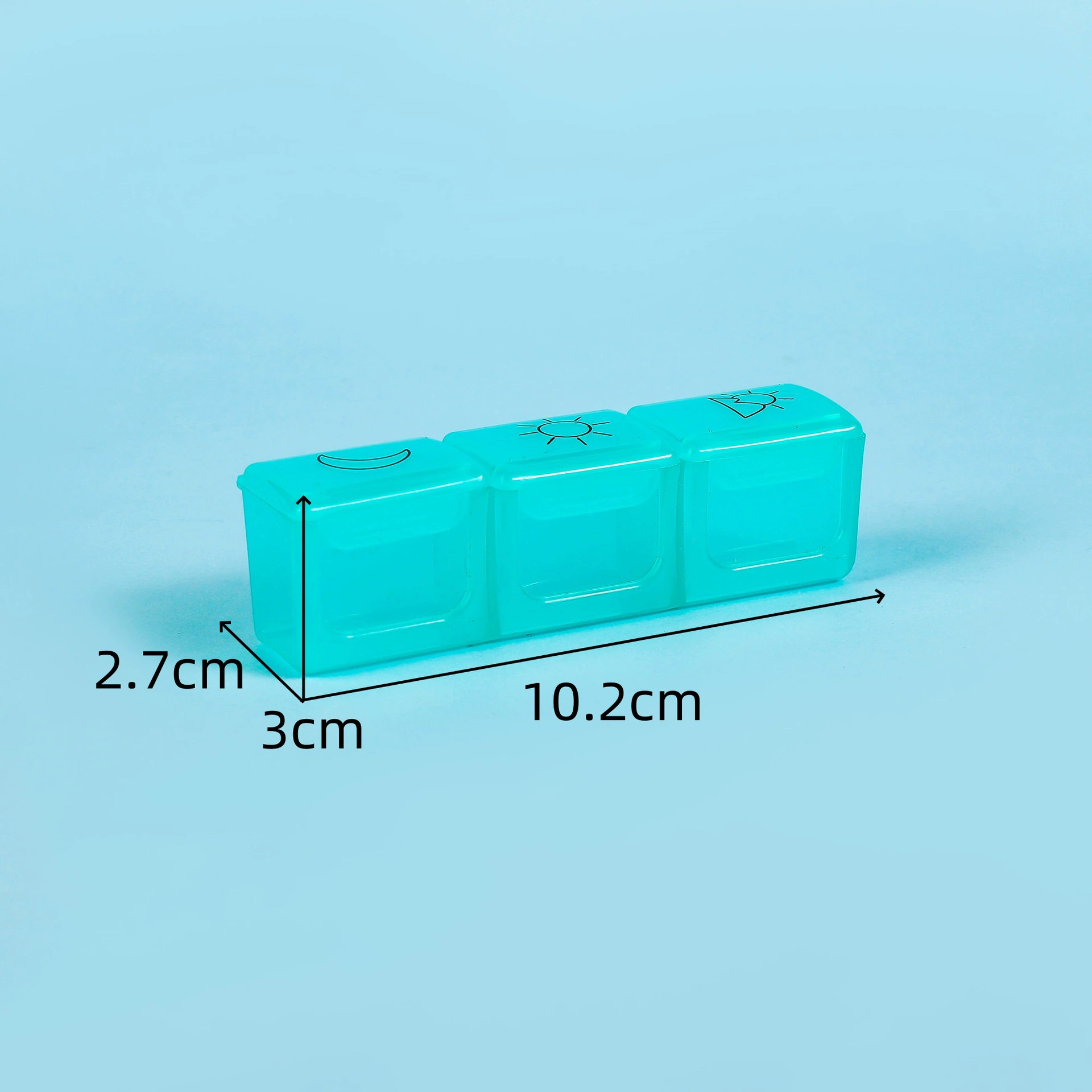 仟佰 Маленький прозрачный 3‑отсековый ящик, 10.2×2.7×3 см, 0.03 кг, варианты цветов