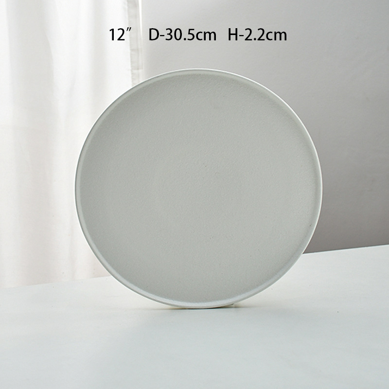 Plato de filete Plato de cerámica de mármol Plato de platos de restaurante Plato de hierba Plato de filete casero Plato de hotel Plato de comida occidental