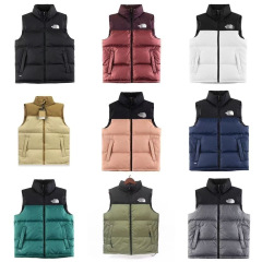 国境を越えた貿易 TNF1996 綿ベスト 700 刺繍男性と女性のカップル冬厚みのある防寒スタンドカラーウォームジャケット